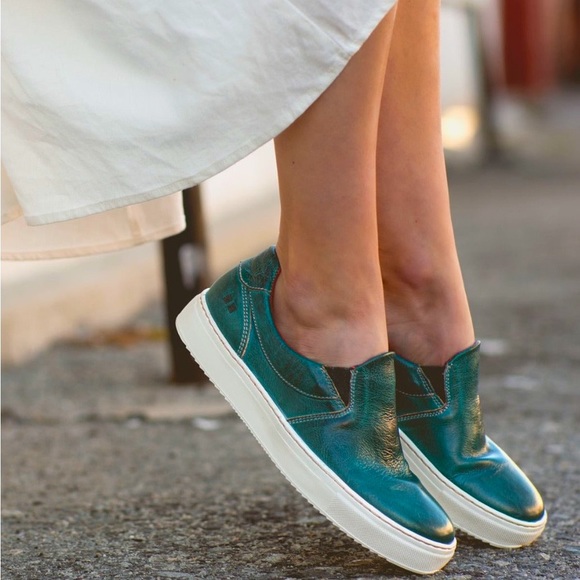 Bed Stu Shoes Bed Stu Hermione Slip On Sneakers Dark Teal Rustic